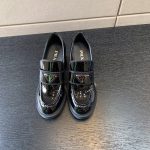 PRADA HIGH-HEELED LOAFERS BLACK 1D246M