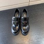 PRADA HIGH-HEELED LOAFERS BLACK 1D246M