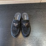 PRADA SATIN MULES WITH CRYSTALS BLACK 1D754M