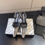 ALEXANDER WANG DELPHINE PUMPS LEATHER SILVER 30123P