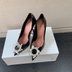 AMINA MUADDI BEGUM PATENT LEATHER PUMPS BLACK AM8001