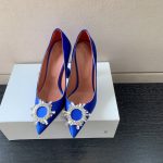 AMINA MUADDI BEGUM PATENT LEATHER PUMPS BLUE AM8001