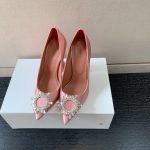 AMINA MUADDI BEGUM PATENT LEATHER PUMPS BABY PINK AM8001