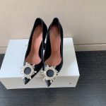 AMINA MUADDI BEGUM SATIN PUMPS BLACK AM8001