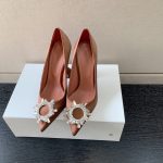 AMINA MUADDI BEGUM PATENT LEATHER PUMPS BROWN AM8001