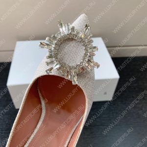 AMINA MUADDI BEGUM FABRIC PUMPS WHITE AM8001 - Image 7