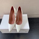 AMINA MUADDI BEGUM PATENT LEATHER PUMPS WHITE AM8001