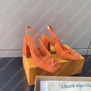 LOUIS VITTON MADELEINE SLINGBACK PUMPS LEATHER ORANGE 1A65OG - Image 5
