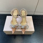 MACH AND MACH DOUBLE BOW 110 CRYSTAL SATIN PUMPS BROWN FW200235