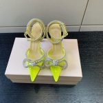 MACH AND MACH DOUBLE BOW 110 CRYSTAL SATIN PUMPS YELOW FW200235