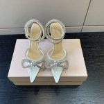 MACH AND MACH DOUBLE BOW 110 CRYSTAL SATIN PUMPS WHITE FW200235