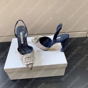 MANOLO BLAHNIK PRIETASLI SLINGBACK PUMPS GRAY 419-0473-0005 - Image 3