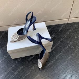 MANOLO BLAHNIK PRIETASLI SLINGBACK PUMPS GRAY 419-0473-0005 - Image 4