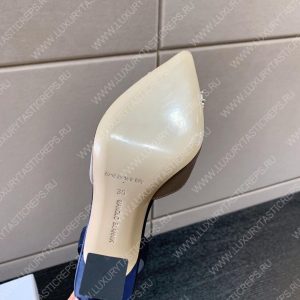 MANOLO BLAHNIK PRIETASLI SLINGBACK PUMPS GRAY 419-0473-0005 - Image 9