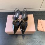 MIU MIU PATENT LEATHER SLINGBACK PUMPS BLACK 5I813D
