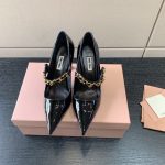 MIU MIU PATENT LEATHER PUMPS BLACK 5I814D
