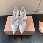 MIU MIU PATENT LEATHER PUMPS WHITE 5I814D