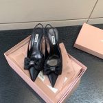 MIU MIU SLINGBACK BOW PUMPS BLACK 5I811D