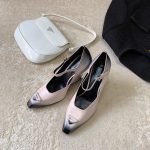 PRADA BRUSHED PUMPS LEATHER PLATINUM 1I982M