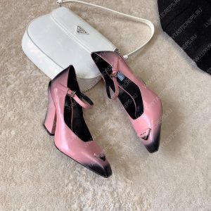 PRADA BRUSHED PUMPS LEATHER ALABASTER PINK 1I982M - Image 6