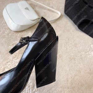 PRADA BRUSHED PUMPS LEATHER BLACK 1I982M - Image 9