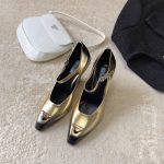 PRADA BRUSHED PUMPS LEATHER GOLD 1I982M