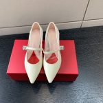 ROGER VIVIER VIRGULE BABIES PUMPS WHITE RVW63834