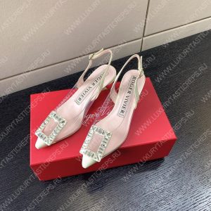 ROGER VIVIER VIRGULE BUCKLE SLINGBACK PUMPS OFF-WHITE RVW63831 - Image 3