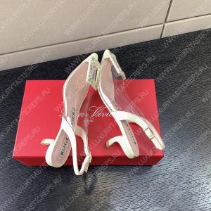 ROGER VIVIER VIRGULE BUCKLE SLINGBACK PUMPS OFF-WHITE RVW63831 - Image 4