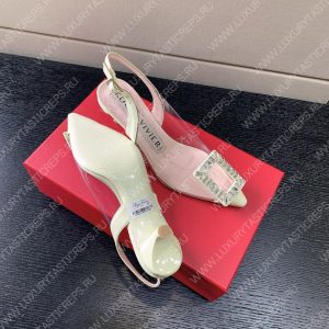 ROGER VIVIER VIRGULE BUCKLE SLINGBACK PUMPS OFF-WHITE RVW63831 - Image 6