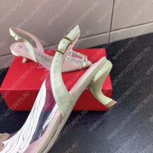 ROGER VIVIER VIRGULE BUCKLE SLINGBACK PUMPS OFF-WHITE RVW63831 - Image 8