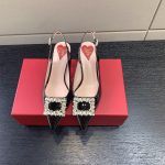 ROGER VIVER SLINGBACK PUMPS LEATHER BLACK RVW6383