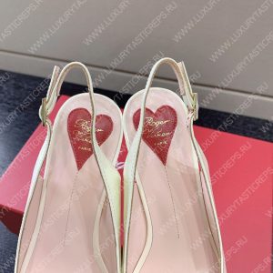 ROGER VIVER SLINGBACK PUMPS LEATHER WHITE RVW6383 - Image 7