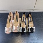 SERGIO ROSSI BLOCK HEEL PUMPS LEATHER BLACK A92140MV