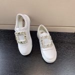 ROGER VIVIER STRASS BUCKLE SNEAKERS WHITE RVW6873