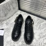 CHANEL LACE-UP BOOTS BLACK G39393