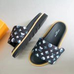 LOUIS VUITTON POOL PILLOW FLAT COMFORT MULE BLACK/MULTICOLOR 1AABKL