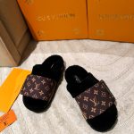 LOUIS VUITTON SLIPPER PILLOW FLAT COMFORT MULE BLACK 1AAM3K
