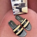 LOUIS VUITTON LOCK IT FLAT MULE BLACK & BEIGE 1AADIW