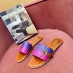 LOUIS VUITTON LOCK IT FLAT MULE PURPLE & PINK 1AA21Q