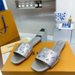 LOUIS VUITTON REVIVAL FLAT MULES SILVER 1AAOR5