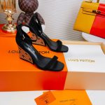 LOUIS VUITTON APPEAL WEDGE SANDAL BLACK 1AACNR