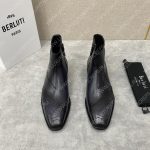 BERLUTI PATCHWORK DEMESURE BOOT NERO GRIGIO S5591