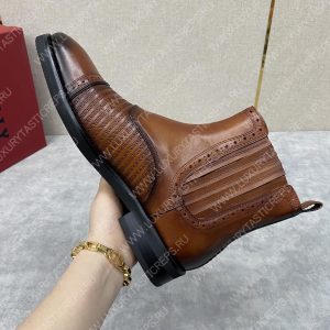 BERLUTI CURSIVE GALET SCRITTO BOOTS INTENSE COCOA S4077-V2 - Image 8