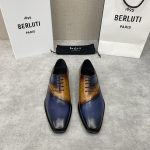 BERLUTI SCRITTO OXFORD BLUE AND BEIGE S4690-V2