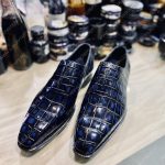 BERLUTI ALLIGATOR LEATHER OXFORD BLUE S1412-E2