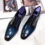 BERLUTI CLASSIC SCRITTO OXFORD BLUE AND BLACK S4505-V2