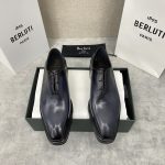 BERLUTI ALESSANDRO ALTO LEATHER OXFORD GREY S5765
