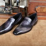 BERLUTI ALESSANDRO DEMESURE OXFORD GREY AND BLACK 2DB180