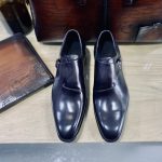 BERLUTI GALET SCRITTO LEATHER M0NK SHOE BLACK S6025-V2